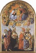 Sandro Botticelli Coronation of the Virgin,with Sts john the Evangelist,Augustine,jerome and Eligius or San Marco Altarpiece (mk36) oil painting on canvas